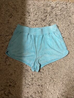 aerie light blue terry shorts